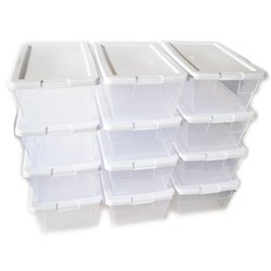 12/PK Sterilite 6 Quart storage Organized cases Shoe boxes