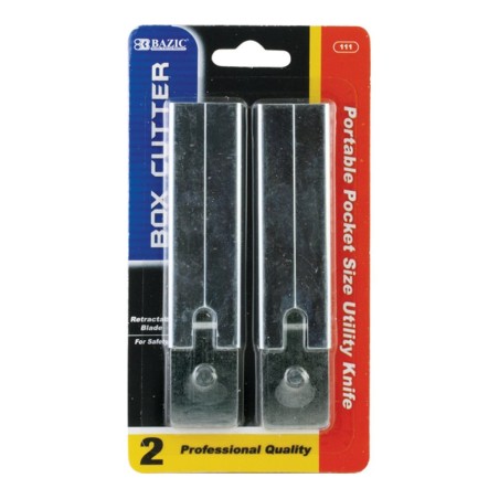 B BAZIC PRODUCTS Carton Cutters (2/Pack), Silver
