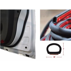 3 ft/1m D Shape Universal Car Door Rubber Weather Seal Hollow Strip