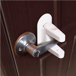 2/PK Door Lever Lock Child Proof Doors & Handles 3M Adhesive Babies Safety