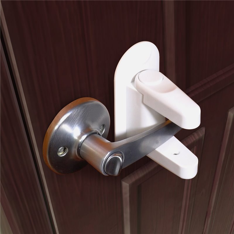 2/PK Door Lever Lock Child Proof Doors & Handles 3M Adhesive Babies Safety