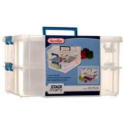 Sterilite 14228604 Stack & Carry 2 Layer Handle Box