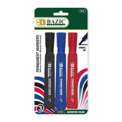 assorted-color desk-style chisel-tip permanent markers, durable tip, Waterproof, smear-proof, fade-resistant