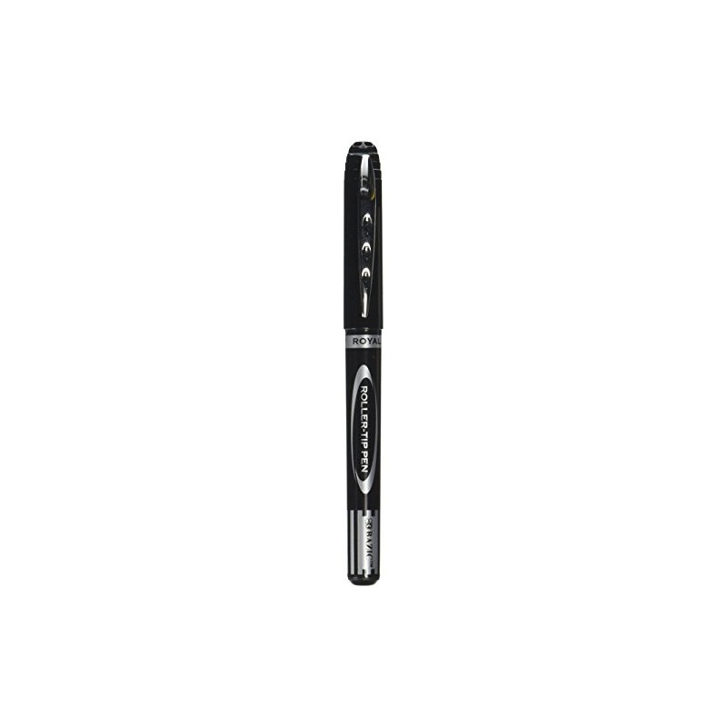 BAZIC Royal Black Rollerball Pen (3/Pack)
