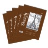HnF Shop 5 Pcs 50 Sheets 6" X 8" Top Bound Spiral Premium Quality Sketch Book Paper Pad