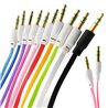 1pc of 3ft Stereo Audio AUX AUXILIARY Flat Noodle Cord Cable Wire Assorted color in Random