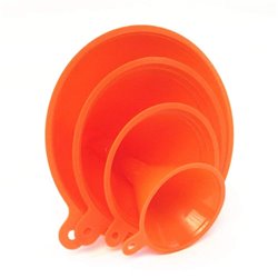 Plastic Funnel Set 4pcs 4-Sizes Wide-Mouth Bright Orange for Car Oil / Gas / Fluids