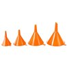 Plastic Funnel Set 4pcs 4-Sizes Wide-Mouth Bright Orange for Car Oil / Gas / Fluids