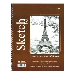 30-sheet spiral sketch book, smooth drawing paper for sketching, shading