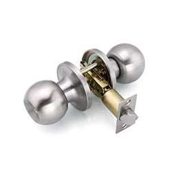 HnF shop - Stainless Steel Entry Door Knobs Lock Passage Lockset Privacy Brushed Nickel for Home Office Bedroom Bathroom