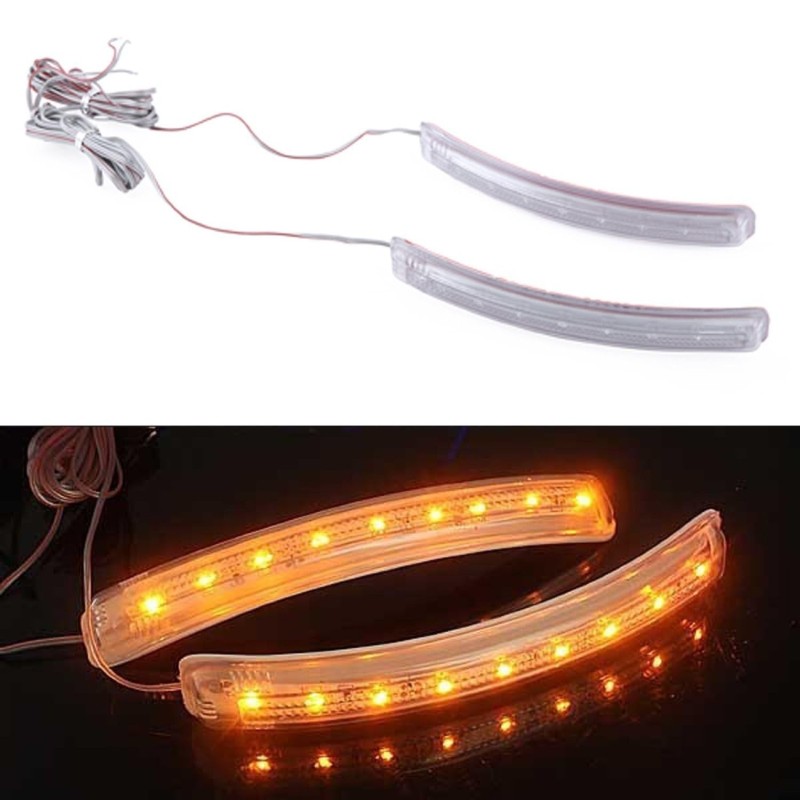 HnF shop 2pc/pack Yellow Soft LED Bulbs Tape Stick On For Car Side Mirror Turn Signal Indicator Light