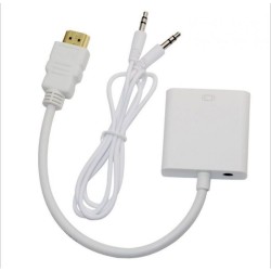 HDMI Input to VGA w/ 3.5mm Audio output Adapter Converter For PC Laptop HD DVD