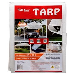 8x10 ft Heavy Duty White Tarp Tarpaulin Poly Camping Ground Sheet w/ Grommets