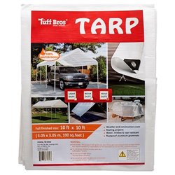 10x10 ft Heavy Duty White Tarp Tarpaulin Poly Camping Ground Sheet w/ Grommets