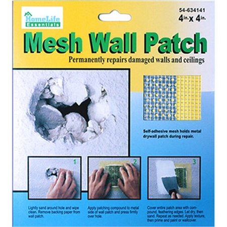 DRYWALL REPAIR PATCH Fix Dry Wall Hole Repair Ceiling Damage —Metal Mesh 4x4"