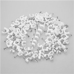 100/pk White Nail in Ethernet Cable Nails Clips for Cable Wires Organizer