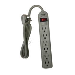 ELECTRIC POWER STRIP 6-OUTLET 3FT W/CIRCUIT BREAKER ANGLE PLUG