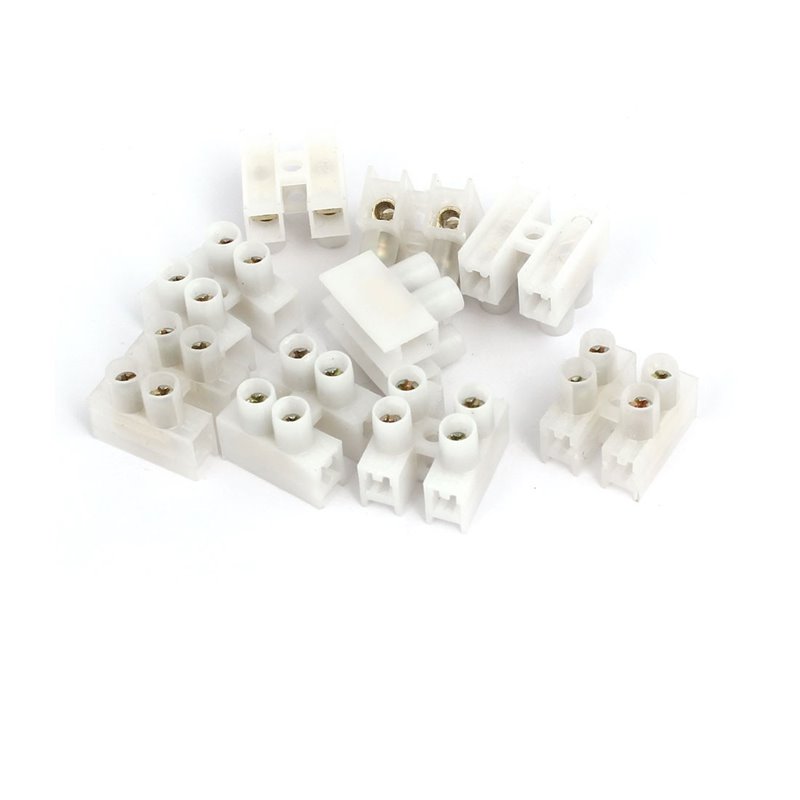 12pc/pk 220V 2 Position H Type Screw Terminal Blocks Strips Wire Cable Connectors