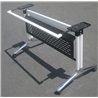 Folding table rack with mesh panel for office desk or training table