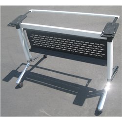 Folding table rack with mesh panel for office desk or training table