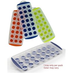 Ice Cube Trays with Flexible Silicone Bottom Easy Push Pop Out Round