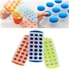 Ice Cube Trays with Flexible Silicone Bottom Easy Push Pop Out Round