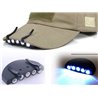 Bright 5 LED Clip on Hat Head Cap Light headlamp Flashlight