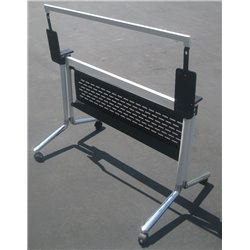 Folding table rack with mesh panel for office desk or training table