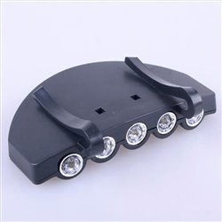 Bright 5 LED Clip on Hat Head Cap Light headlamp Flashlight