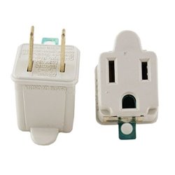 2pcs/apck Ground Adapter Connects a 2 Wire to a 3 Wire Ground Power Outlet Convertor wall tap