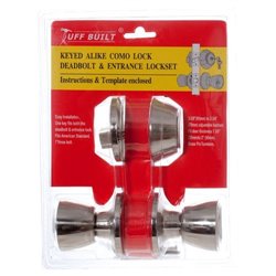 Single Cylinder Deadbolt Entrance Entry Door Knob Lock Combo Set Stainless Steel