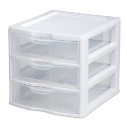 STERILITE white 3 Drawer Mini storage Unit organizers