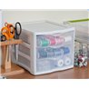 Sterilite White Plastic Frame 3 LAYER Clear View  Mini Drawer Organizer Box Storage