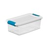 12/pk Sterilite 6-Quart Clear Storage Box Container w/ blue Latches white Lid