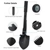 Foldable Military Shovel Mini Portable Emergence Survival Compass Spade Entrenching Tool w/ Nylon Pouch