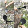 Foldable Military Shovel Mini Portable Emergence Survival Compass Spade Entrenching Tool w/ Nylon Pouch