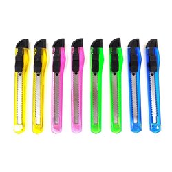 Retractable Razor Cutter Knife Box opener Assorted Color 8pc / Per Pack