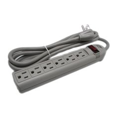 6 AC Outlet 8ft Extra Long Power Cord Power Electrical Wall Flat Type Plug Socket Surge Protector Strip Switch Adapter