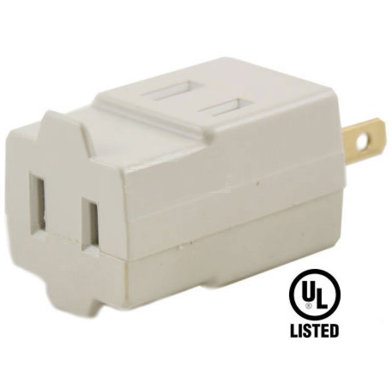 US plug convert to 3 Outlet sockets splitter converter Ivory Cube Converter