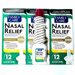 Nasal Relief Spray, Pump Mist, Anti-drip, Severe Congestion, (Oxymetazoline HCI ) 12 Hours, 3 Pack. by Assured