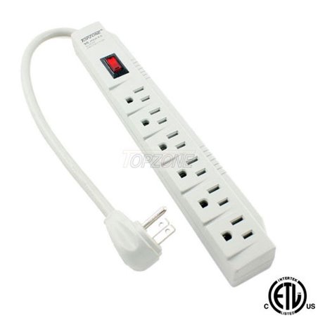 6 Outlet Power Electrical Wall Plug Socket Surge Protector Strip Switch Adapter