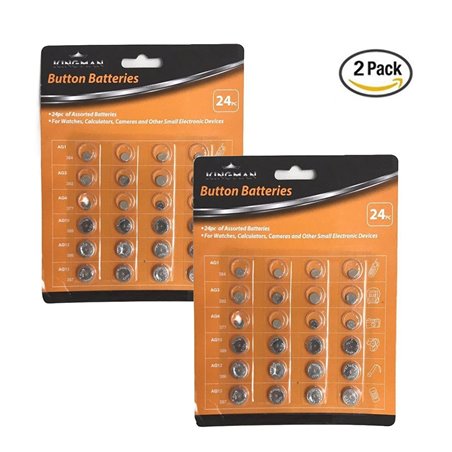 48 Piece Assorted Alkaline Button Battery Set