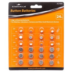 48 Piece Assorted Alkaline Button Battery Set