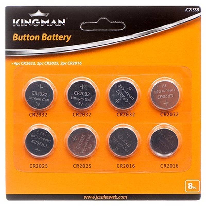 8pcs Lithium Cell Button Batteries Pack CR2032 CR2016 CR2025 Coin Battery Pack