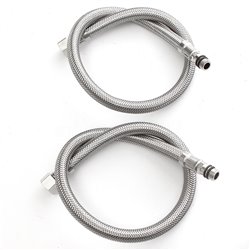 2/pk 31.5 inches Long Faucet Connector Stainless Steel Supply Hose 9/16-Inch Female Compression Thread x M10 Male Connector