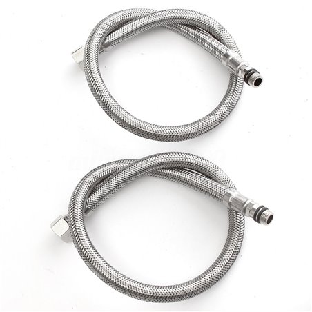 2/pk 20 inches Long Faucet Connector Stainless Steel Supply Hose 9/16-Inch Female Compression Thread x M10 Male Connector