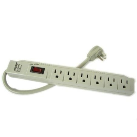 6 Outlet Power Electrical Wall Plug Socket Surge Protector Strip Switch