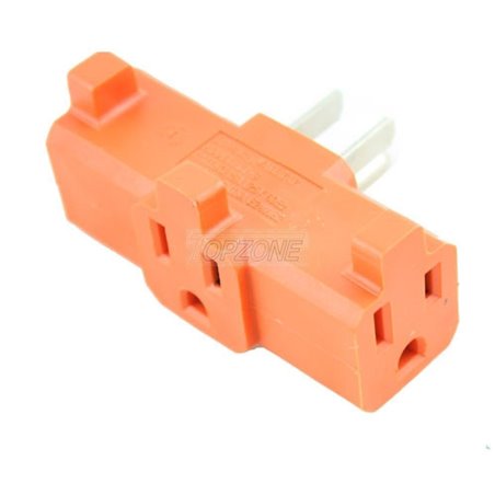 1 wall tap plug to 3-Grounded Outlet socket Converter Heavy Duty Adapter