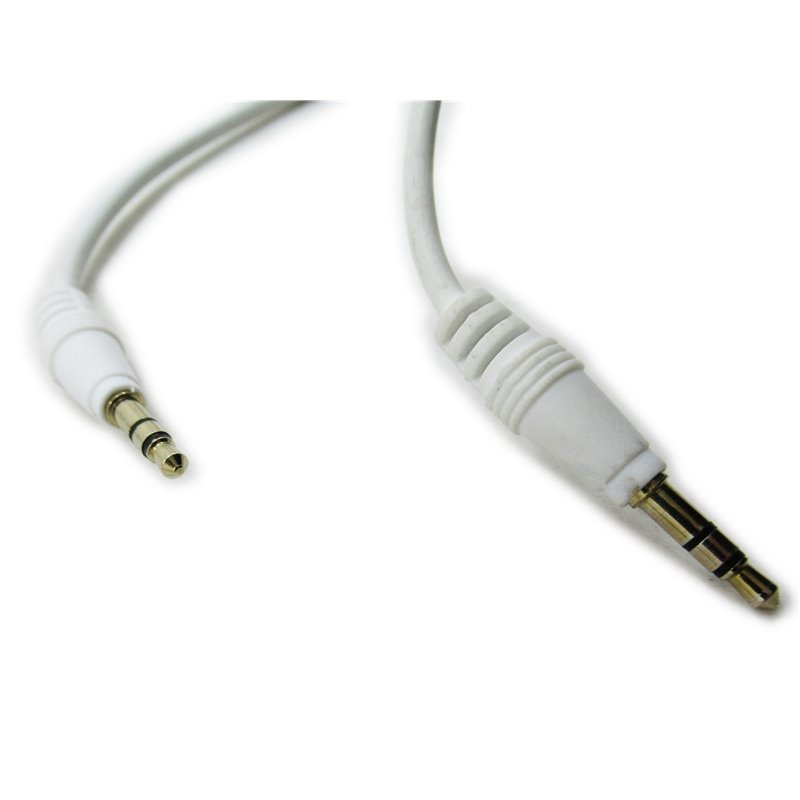 20ft 3.5mm Male to Male M/M Stereo Audio White Cords Cables for PC iPod mp3