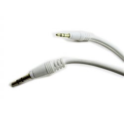 20ft 3.5mm Male to Male M/M Stereo Audio White Cords Cables for PC iPod mp3